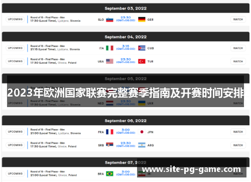 2023年欧洲国家联赛完整赛季指南及开赛时间安排